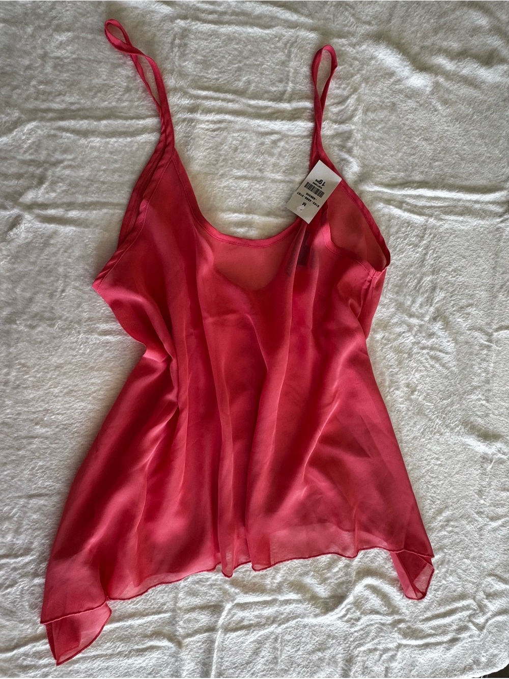 American Dream Sheer Camisole in Bright Pink Size M